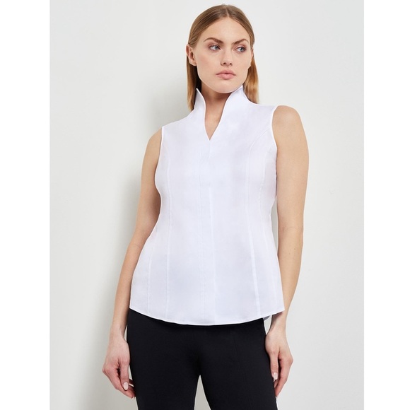Misook Tops - Misook Sleeveless Stretch Cotton Blouse Top